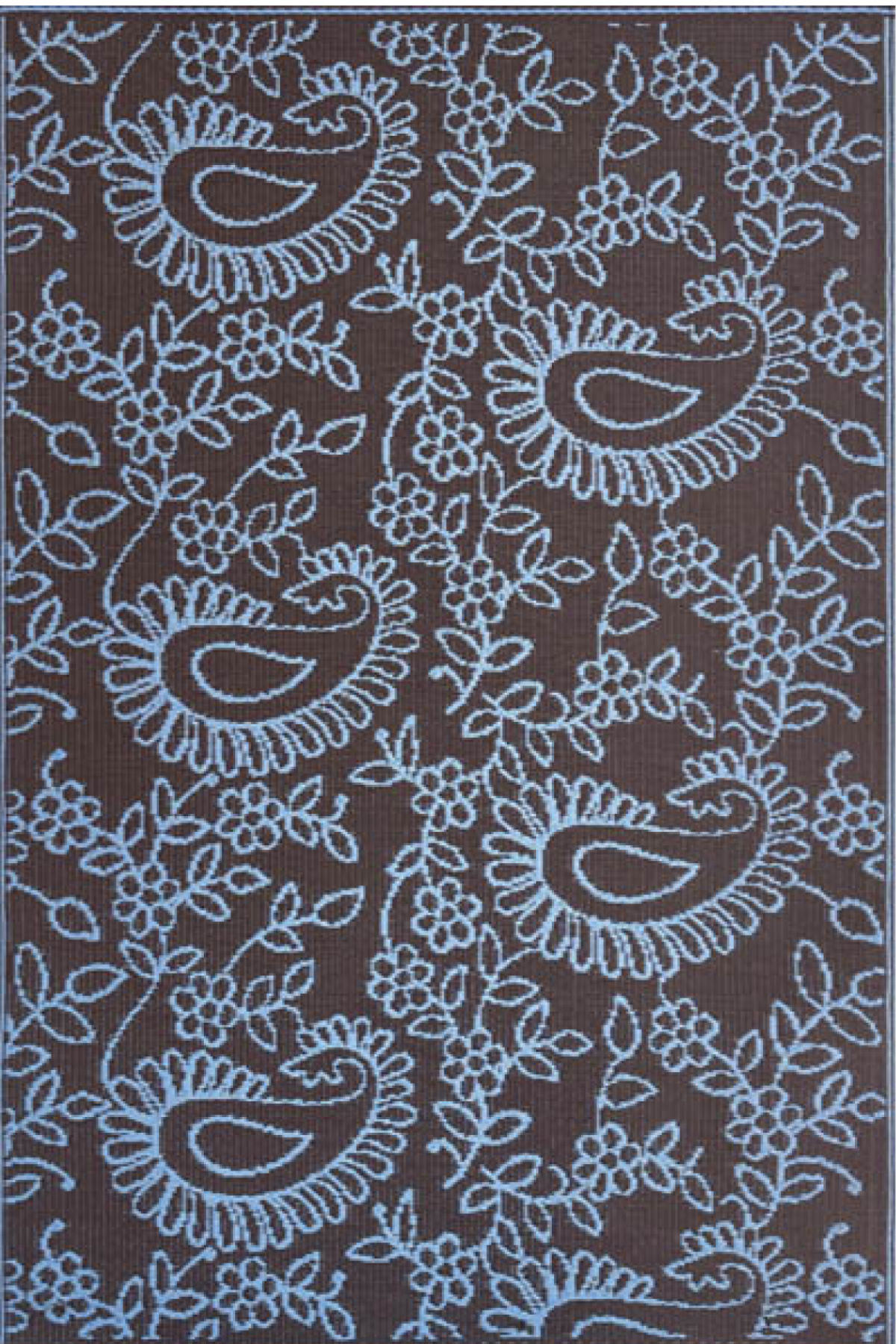 aisley Periwinkle Brown Outdoor Mat - Romantic Elegance | Mad Mats