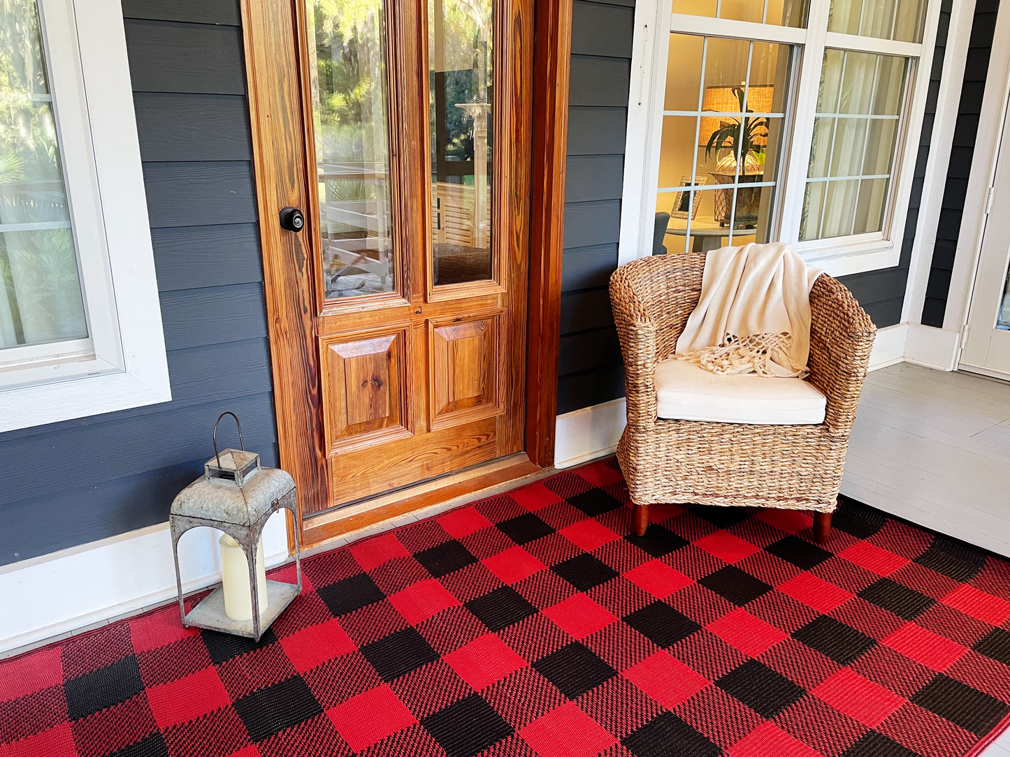 Buffalo Plaid Red & Black Outdoor Mat