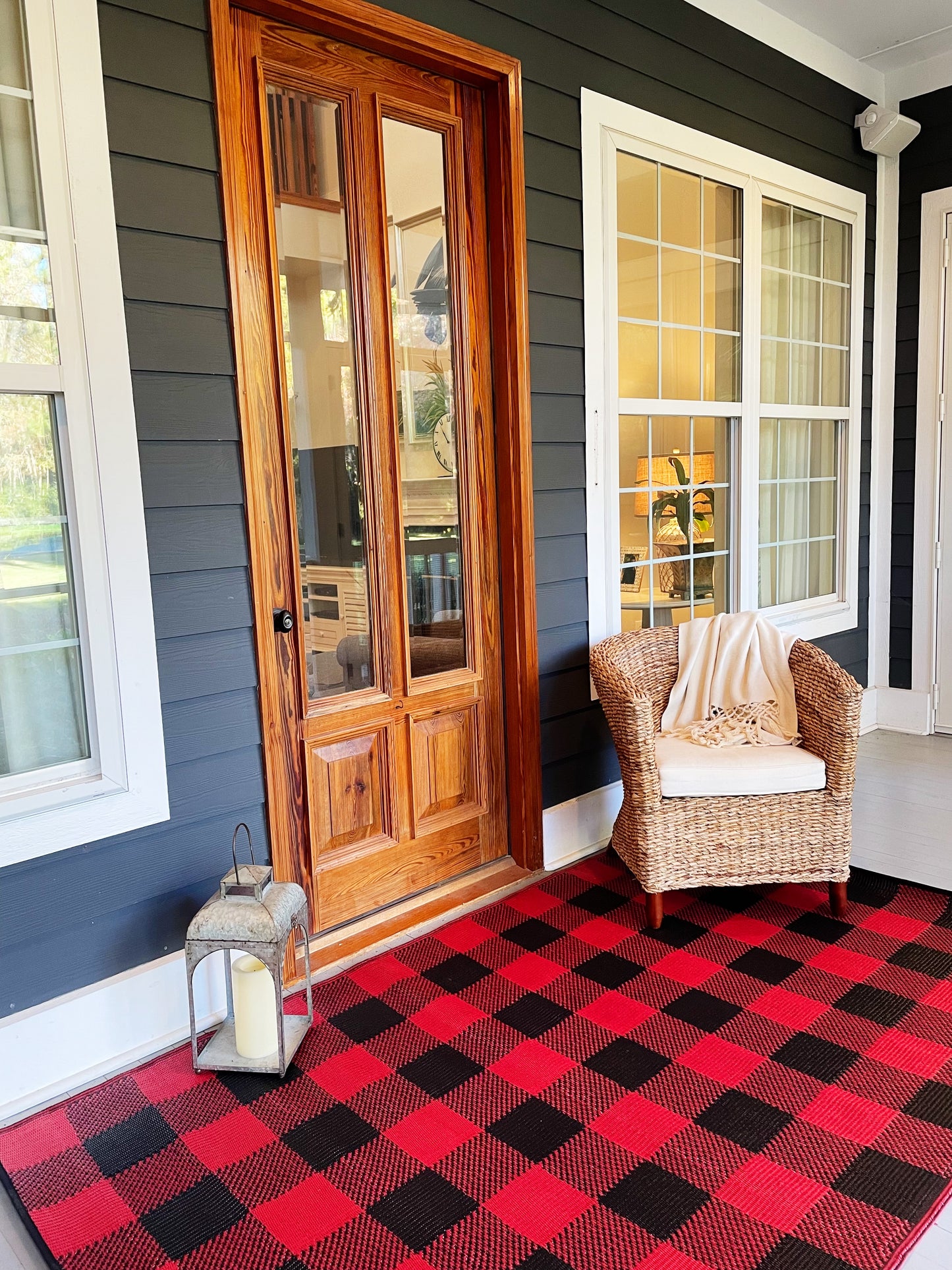 Buffalo Plaid Red & Black Outdoor Mat