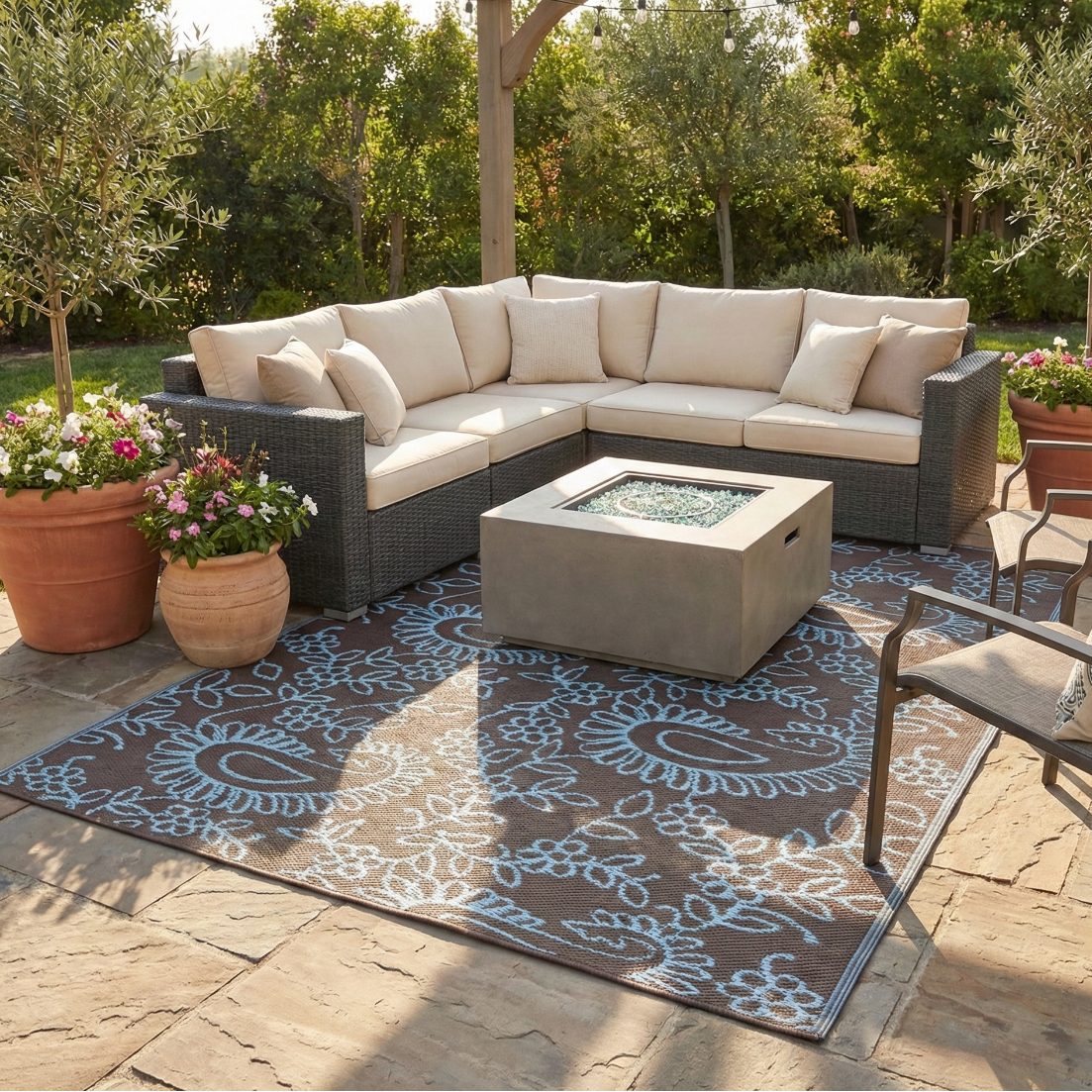 Paisley Periwinkle Brown