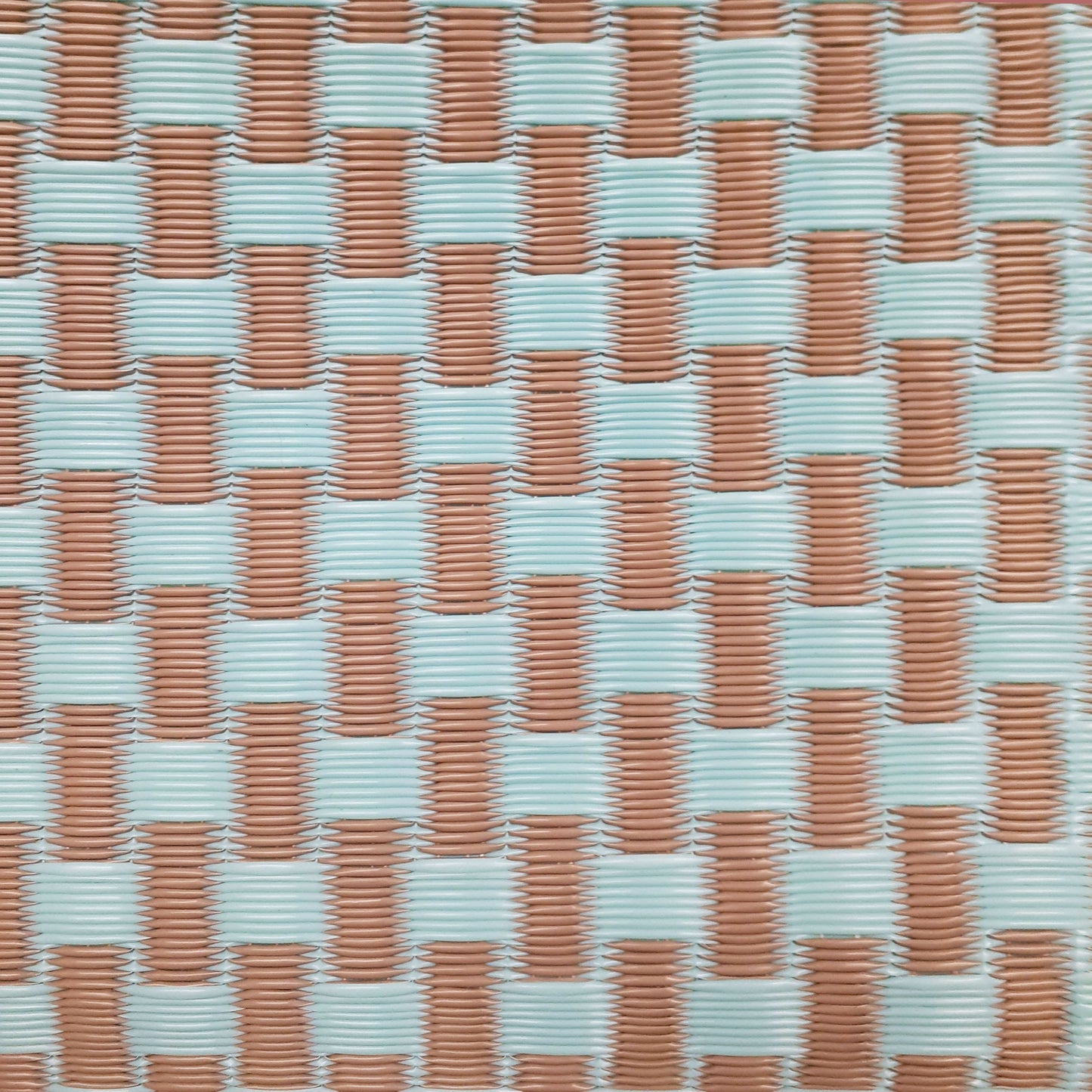 Basket Weave Sand & Aqua Outdoor Mat