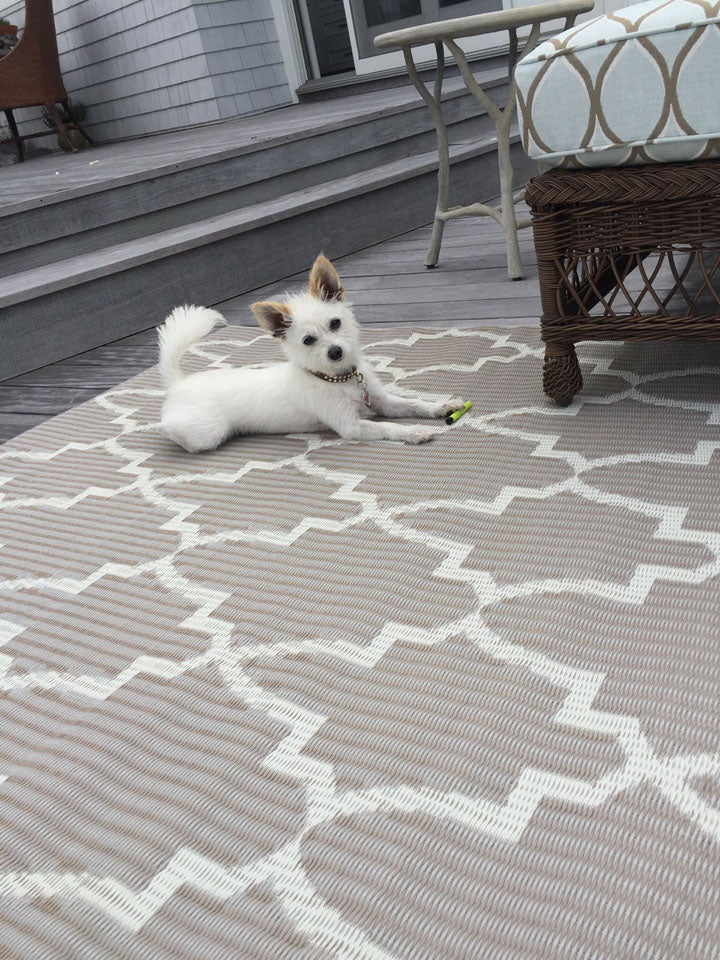 Casa Blanca Sand & White Outdoor Mat