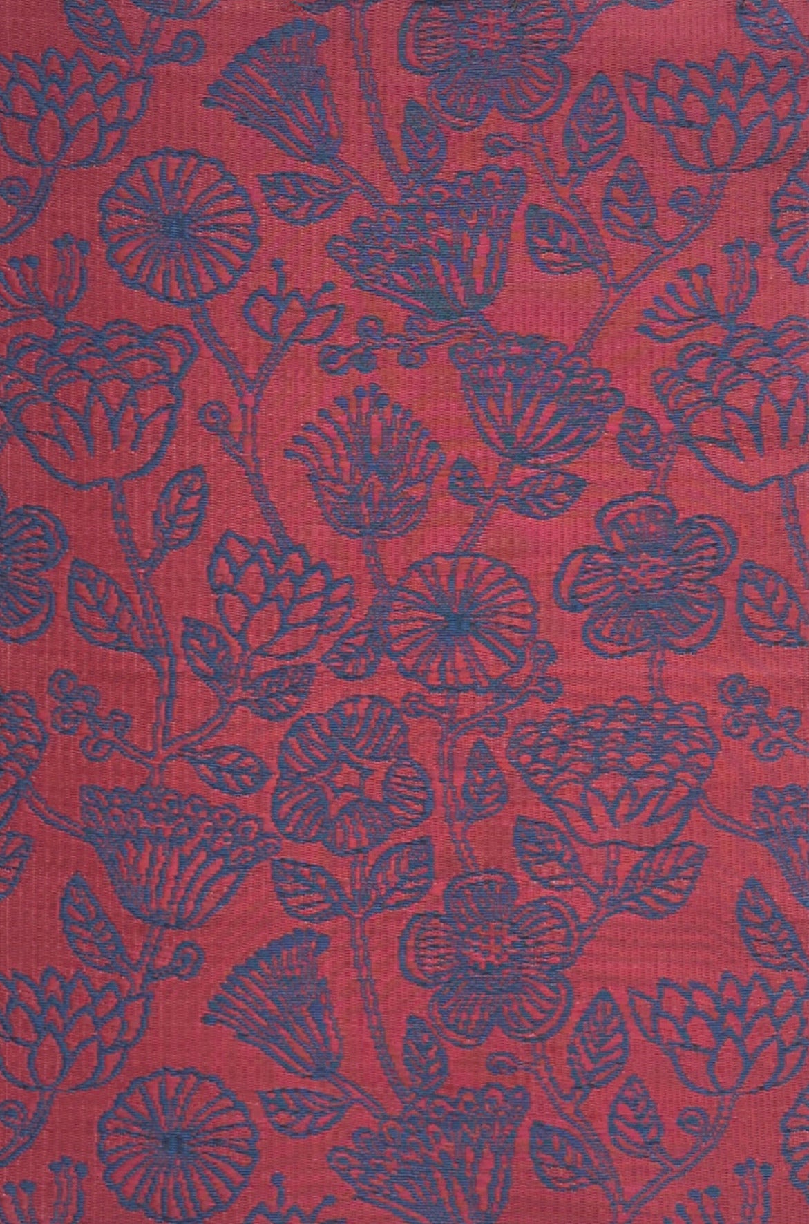 Line Flower Red & Indigo Outdoor Mat