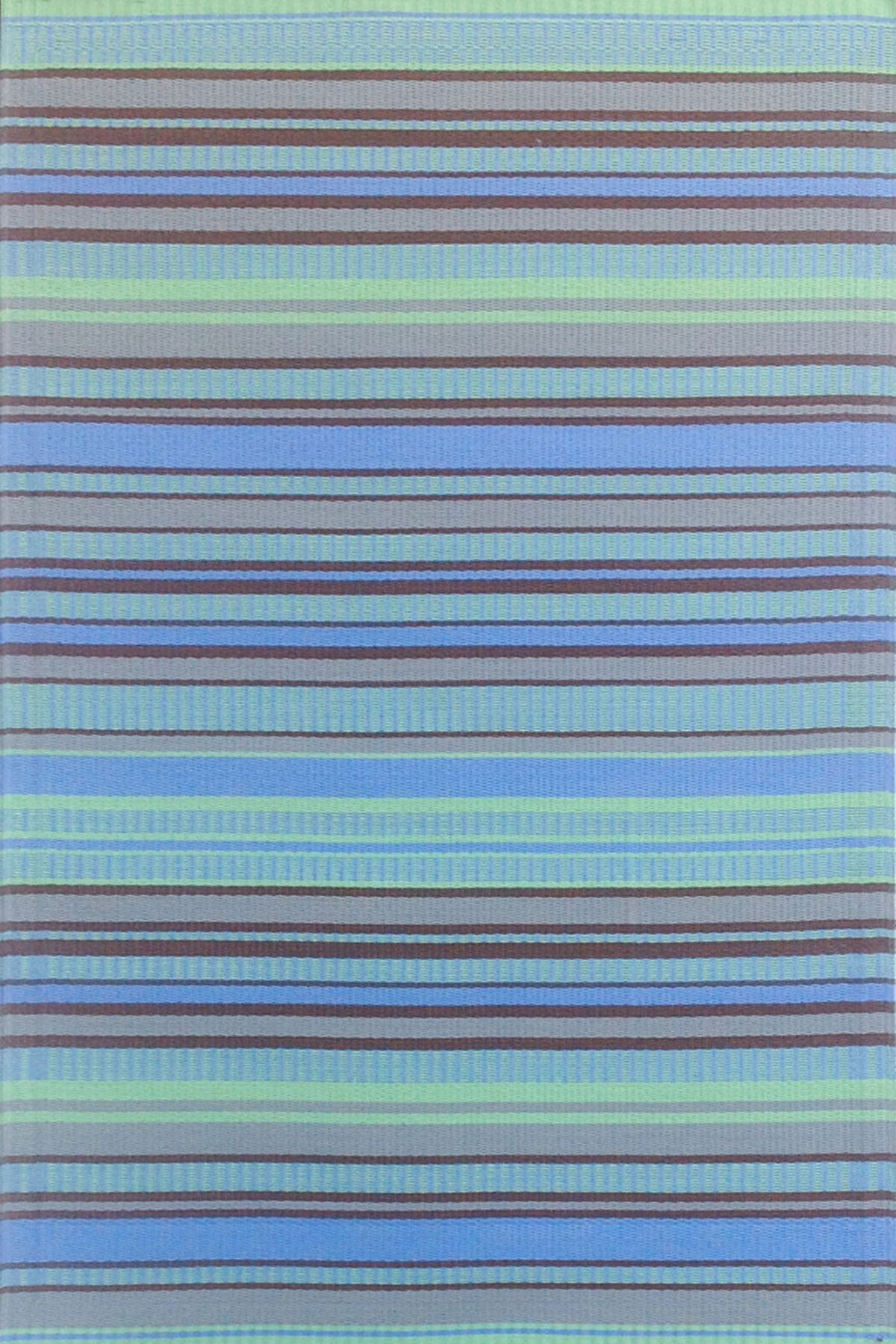 Stripes Grey & Aqua Outdoor Mat