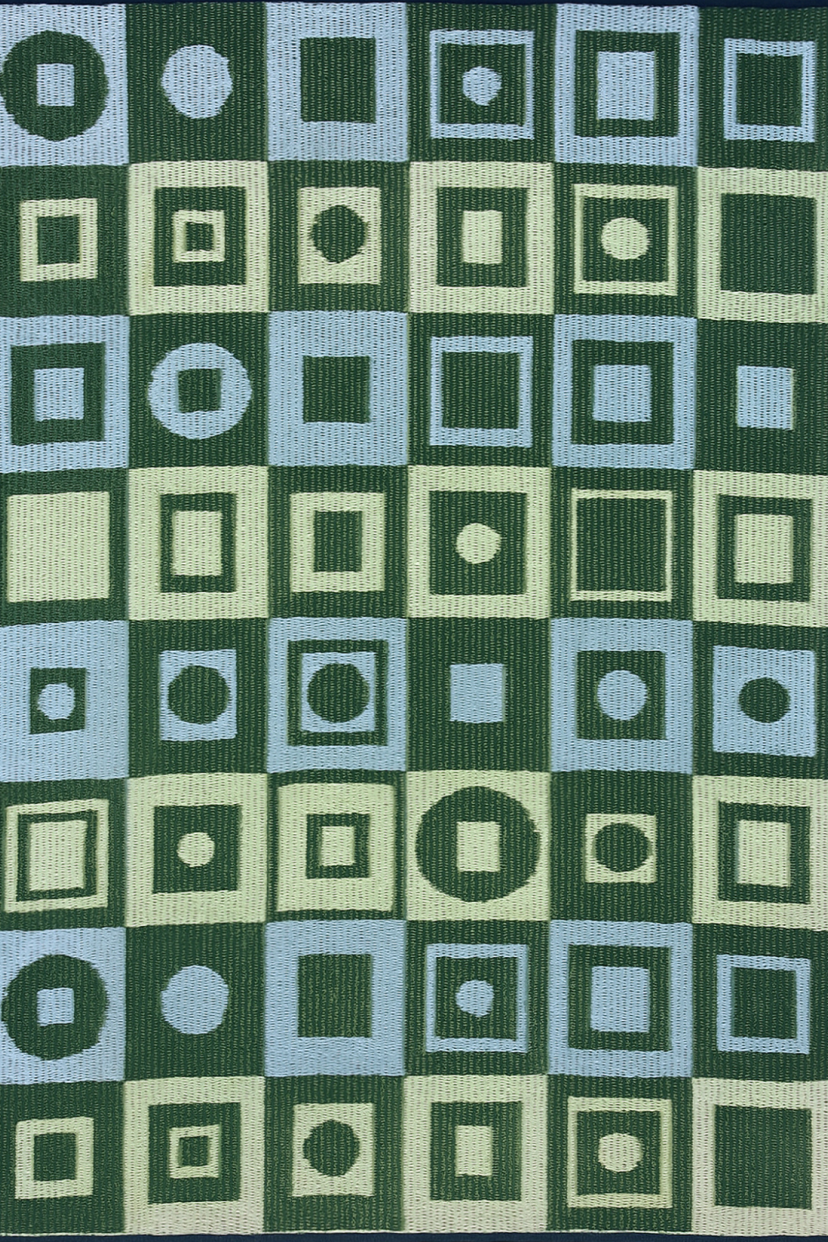 Squares Hunter Blue Outdoor Mat - Sophisticated Geometric | Mad Mats