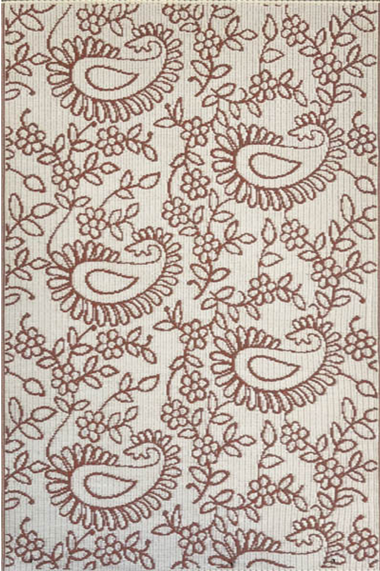 Paisley Off White & Brown