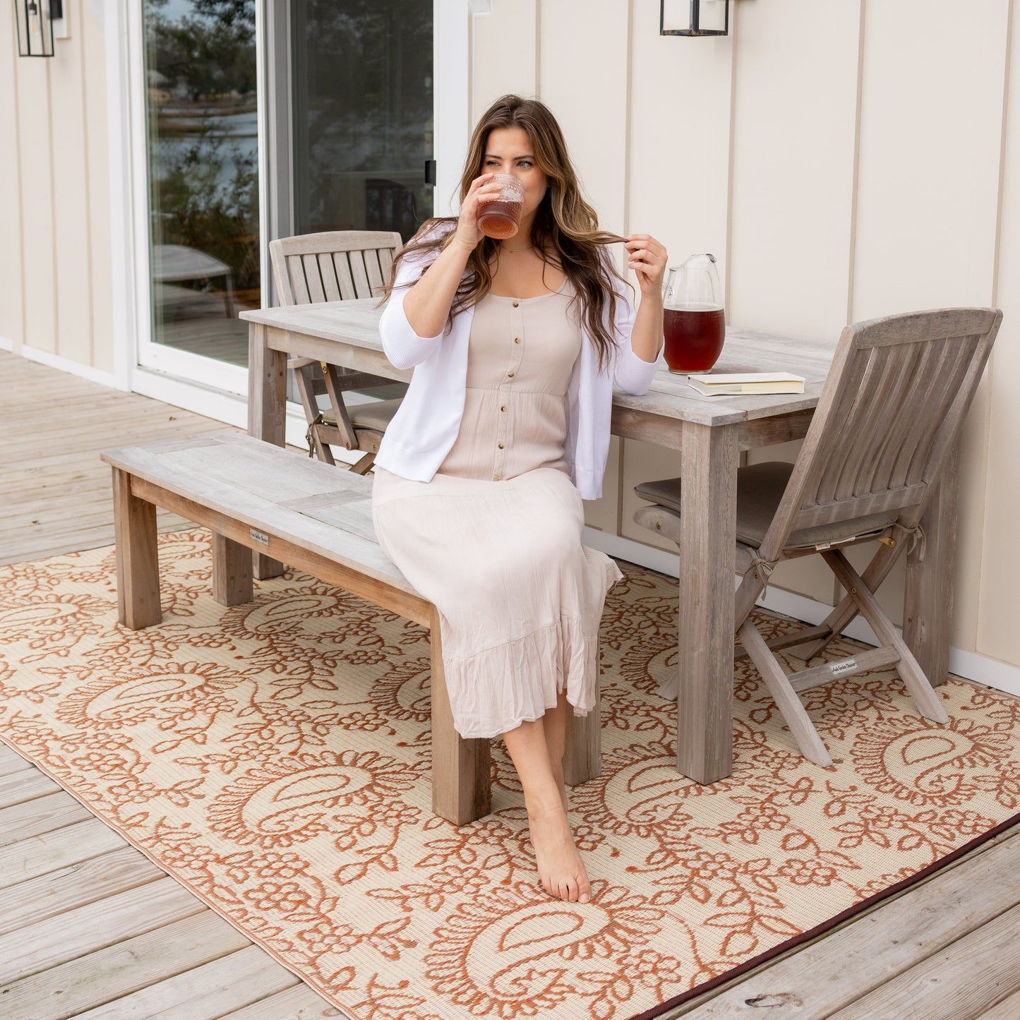 Paisley Off White & Brown