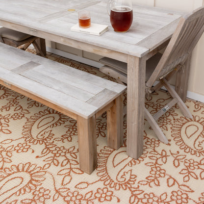 Paisley Off White & Brown