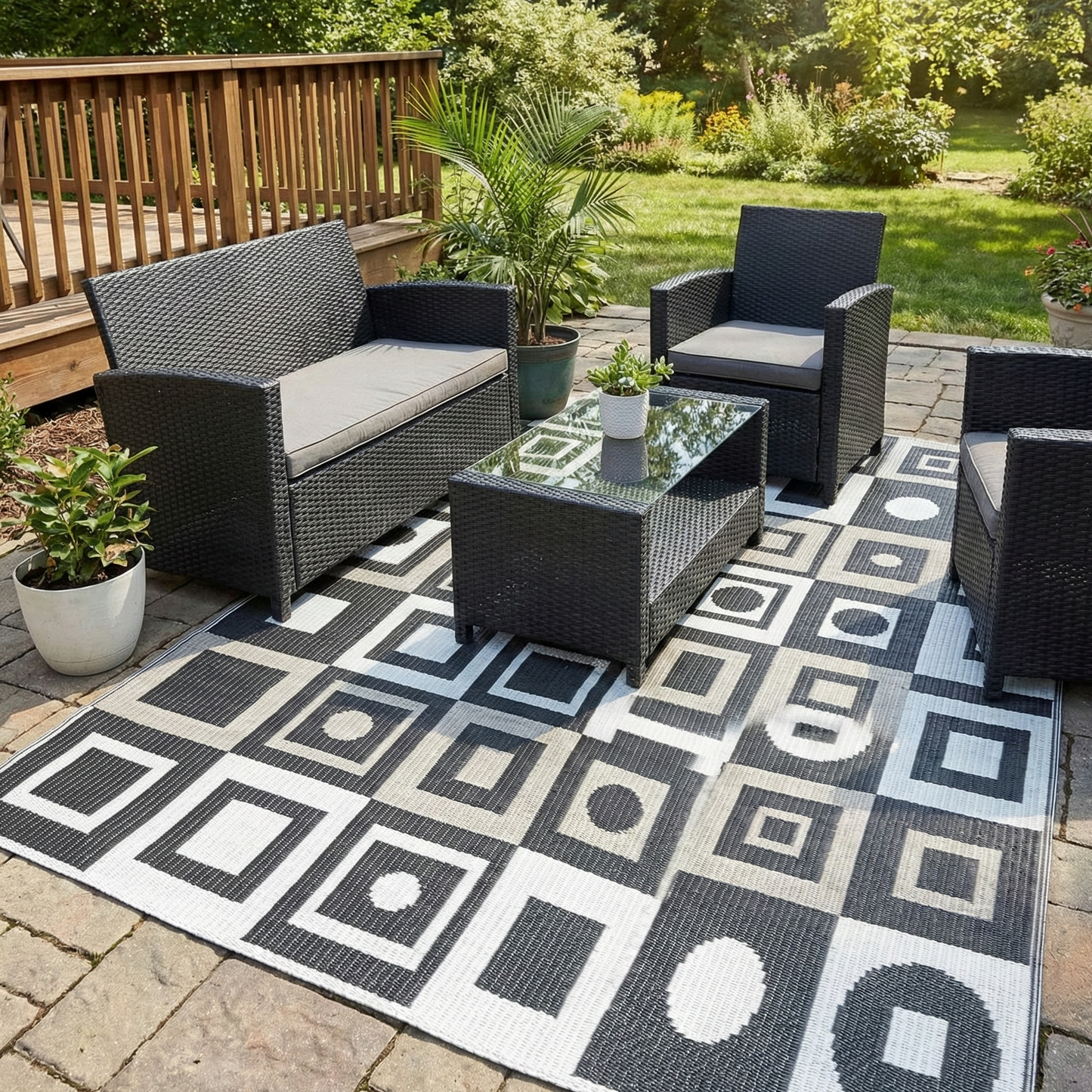 Mod Squares Charcoal Grey