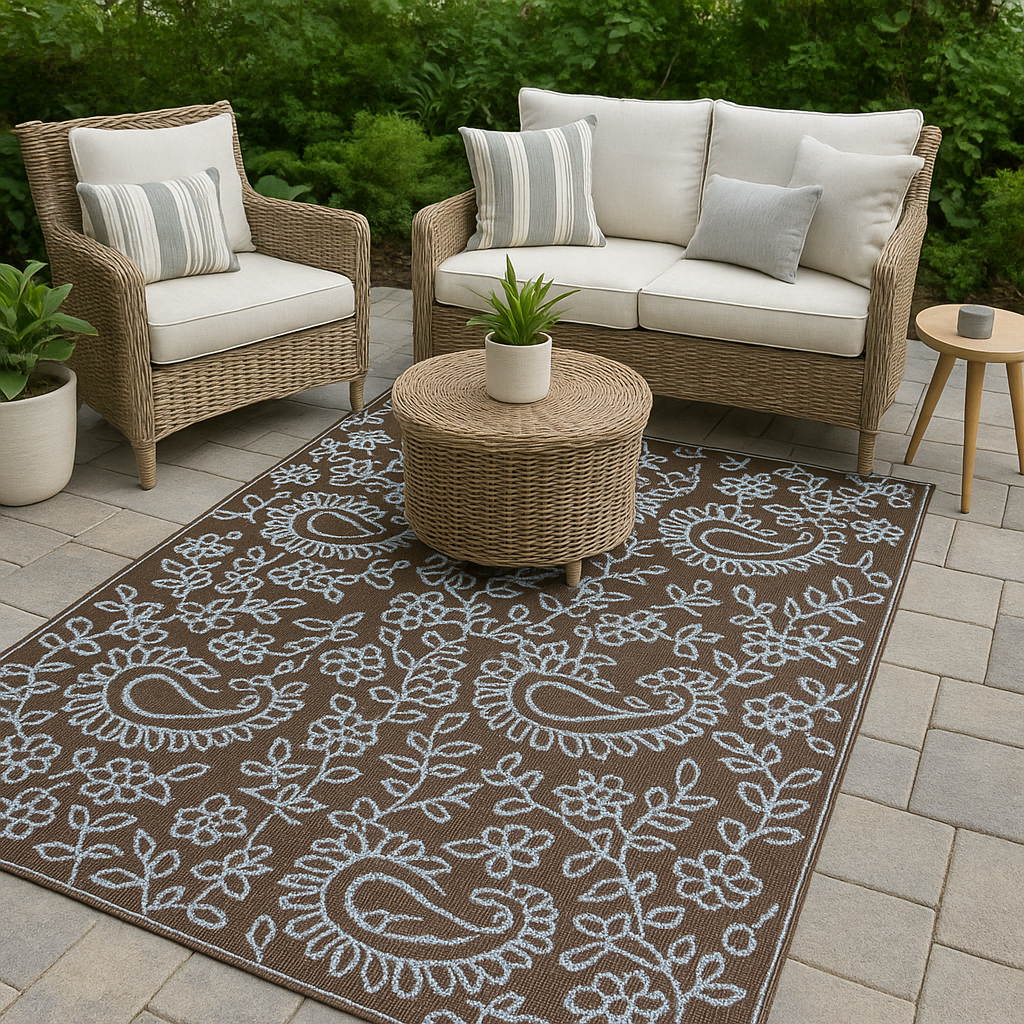 Paisley Off White & Brown