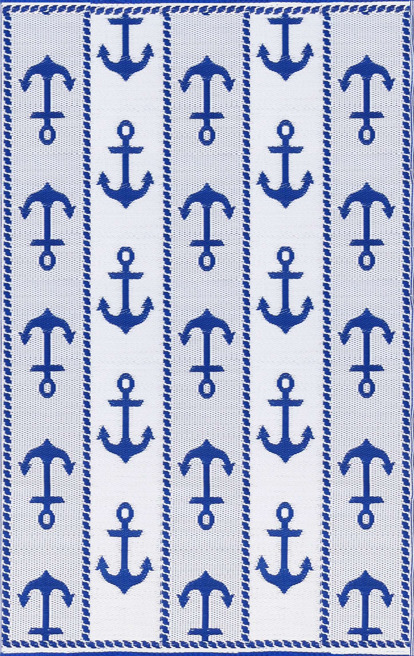 Anchor Blue & White Outdoor Mat