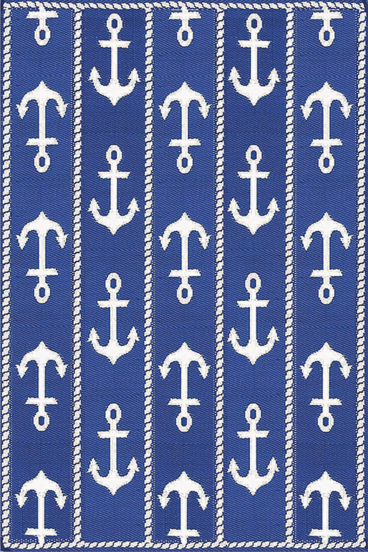 Anchor Blue & White Outdoor Mat