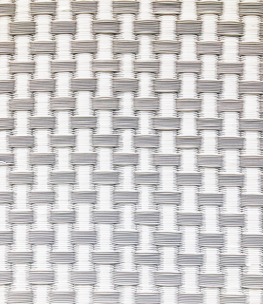Basket Weave White Stone Outdoor Mat