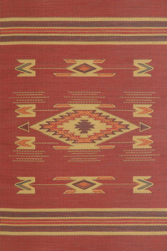 Navajo Dark Red Outdoor Mat