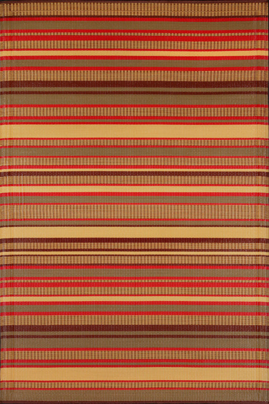 Stripes Warm Brown Outdoor Mat