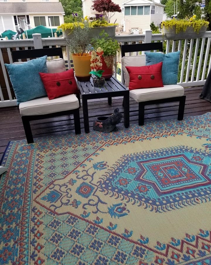 Recycled outdoor mats turkish pattern 4x6 – GoWesty