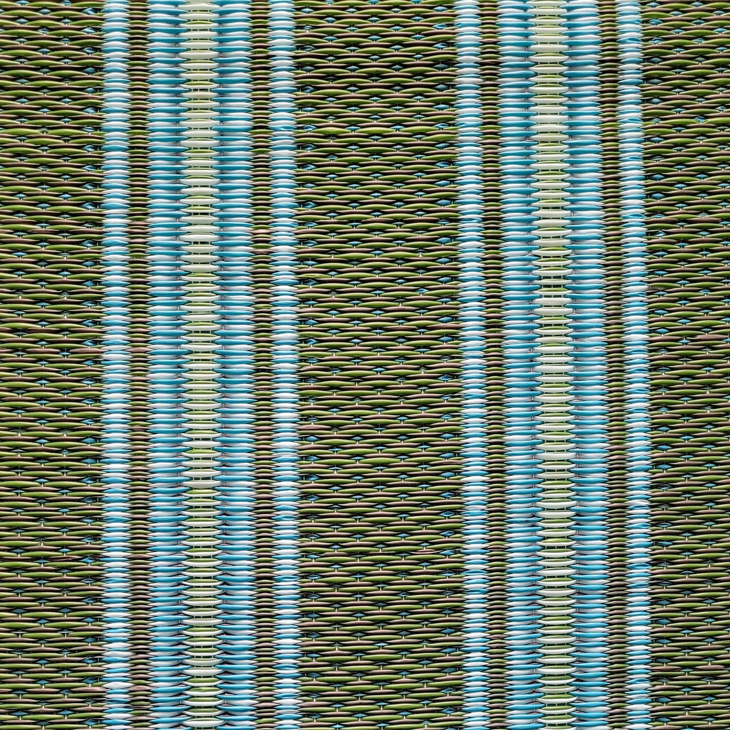 Vertical Stripe Aqua & Green Outdoor Mat