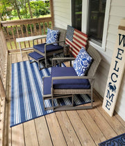 Vertical Stripe - Blue/White