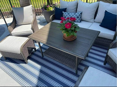 Vertical Stripe - Blue/White